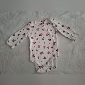 Carter's Floral Long Sleeve One Piece - White and Red